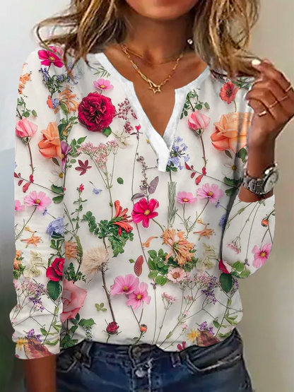 Pull Femme Motif Floral Moderne