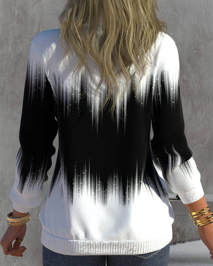 Modische Damen Pullover Zip V-Ausschnitt - IdealeKleiden
