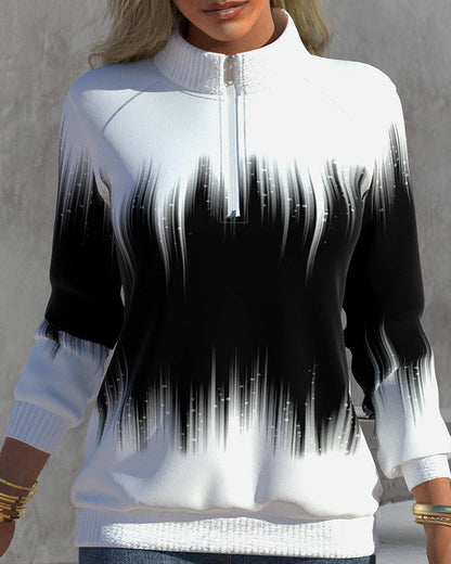 Pull femme tendance zippé col V