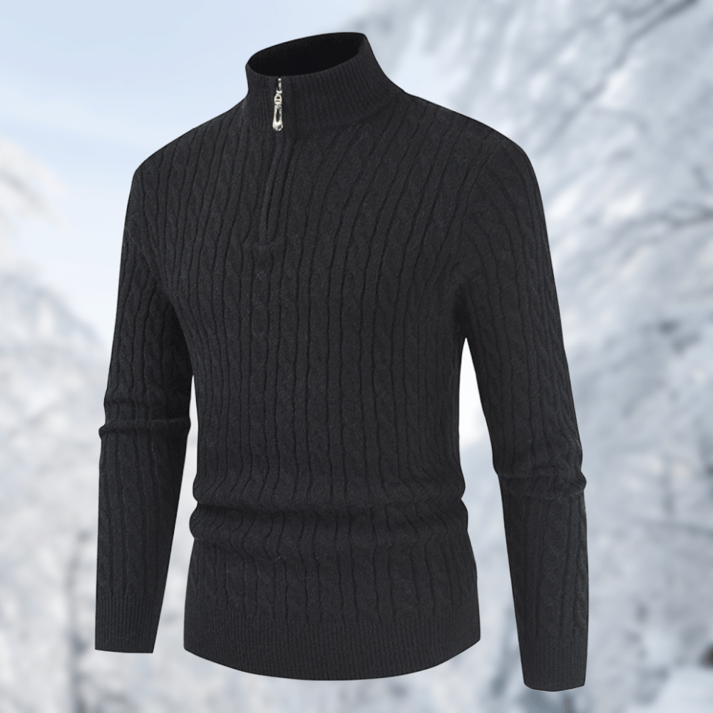 Pull-over élégant pour homme à col montant, style moderne