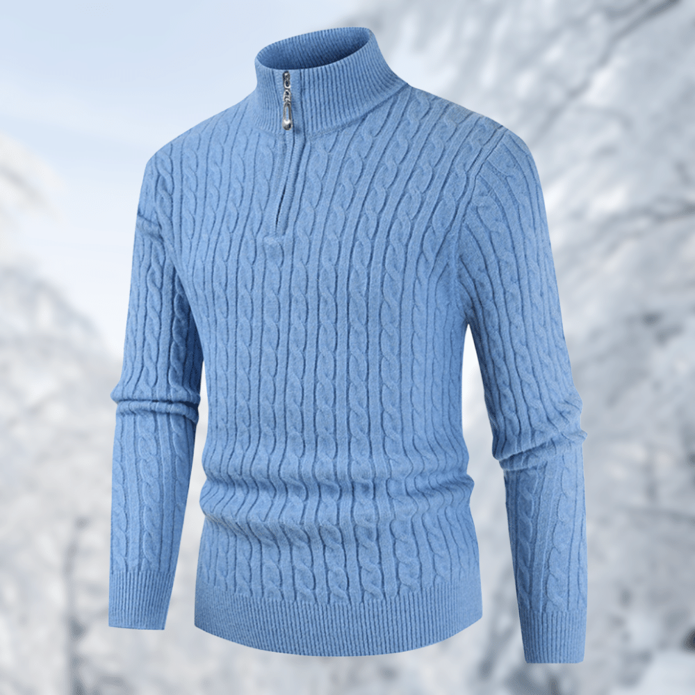 Pull-over élégant pour homme à col montant, style moderne