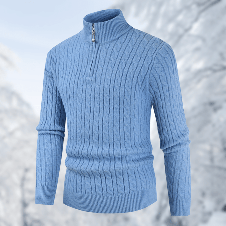 Pull-over élégant pour homme à col montant, style moderne
