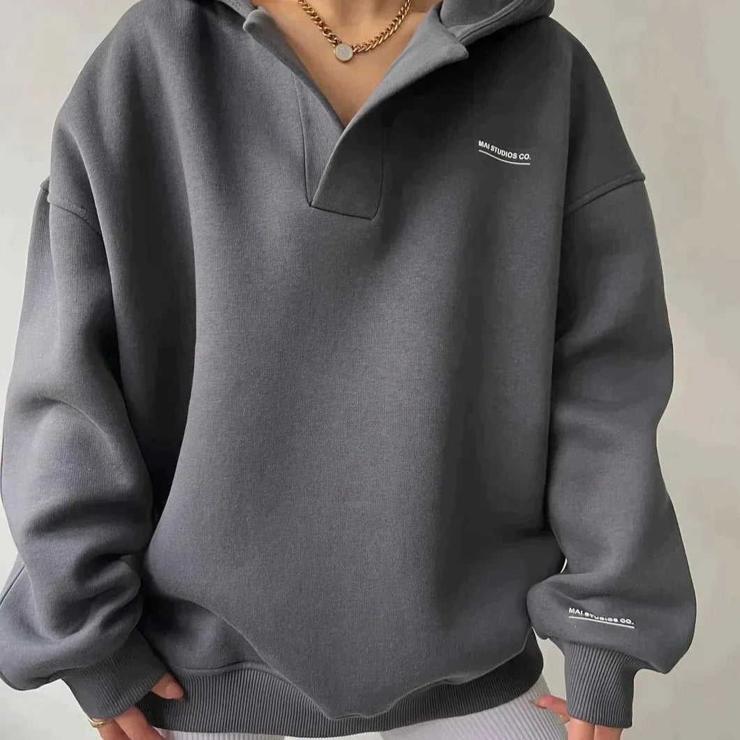 Modische Oversized Damen Hoodie Kapuze - IdealeKleiden
