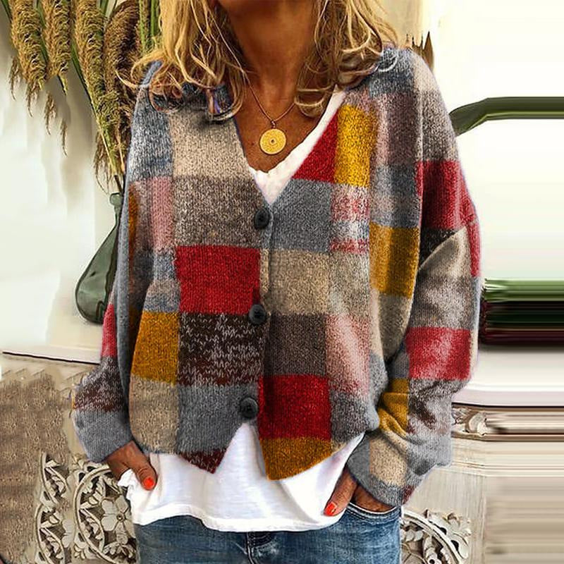 Cardigan patchwork à la mode pour femme