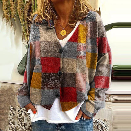Cardigan patchwork à la mode pour femme