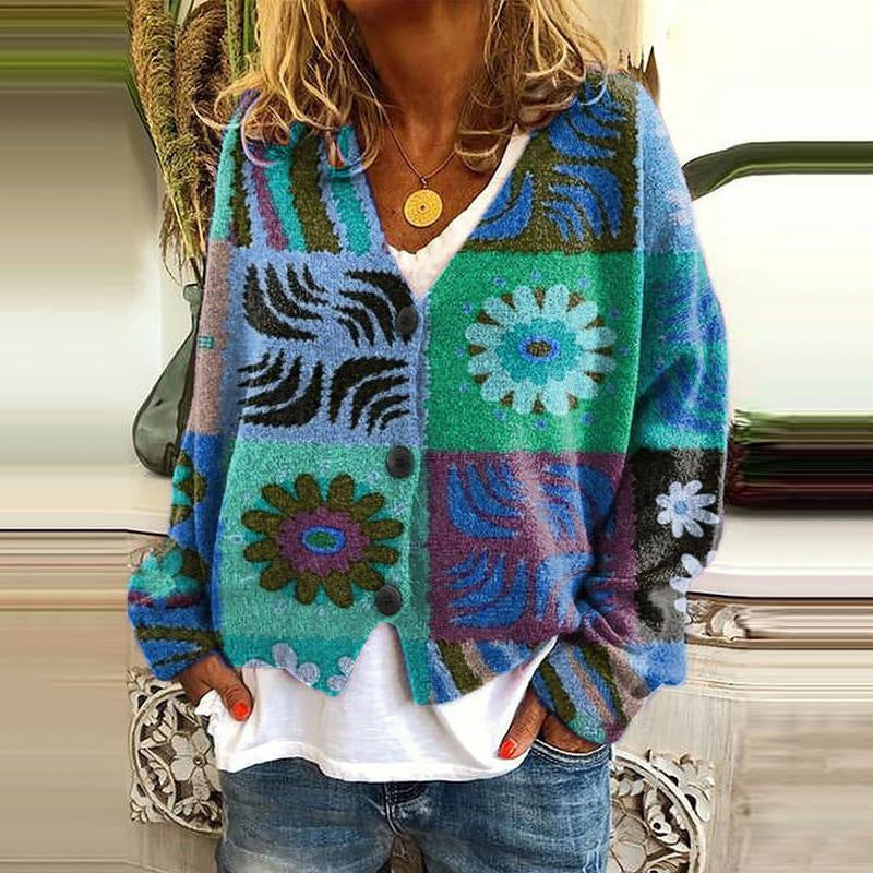 Cardigan patchwork à la mode pour femme