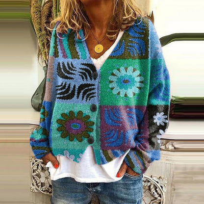 Cardigan patchwork à la mode pour femme