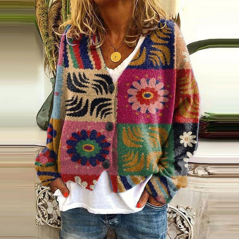 Cardigan patchwork à la mode pour femme