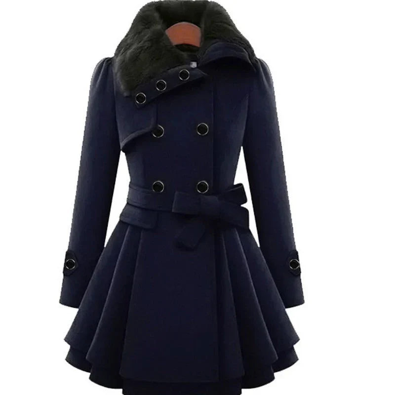 Veste en laine élégante pour femme avec double boutonnage