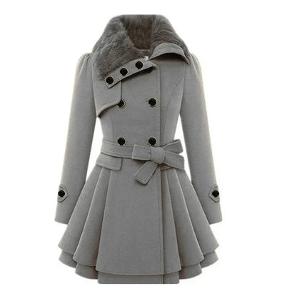 Veste en laine élégante pour femme avec double boutonnage