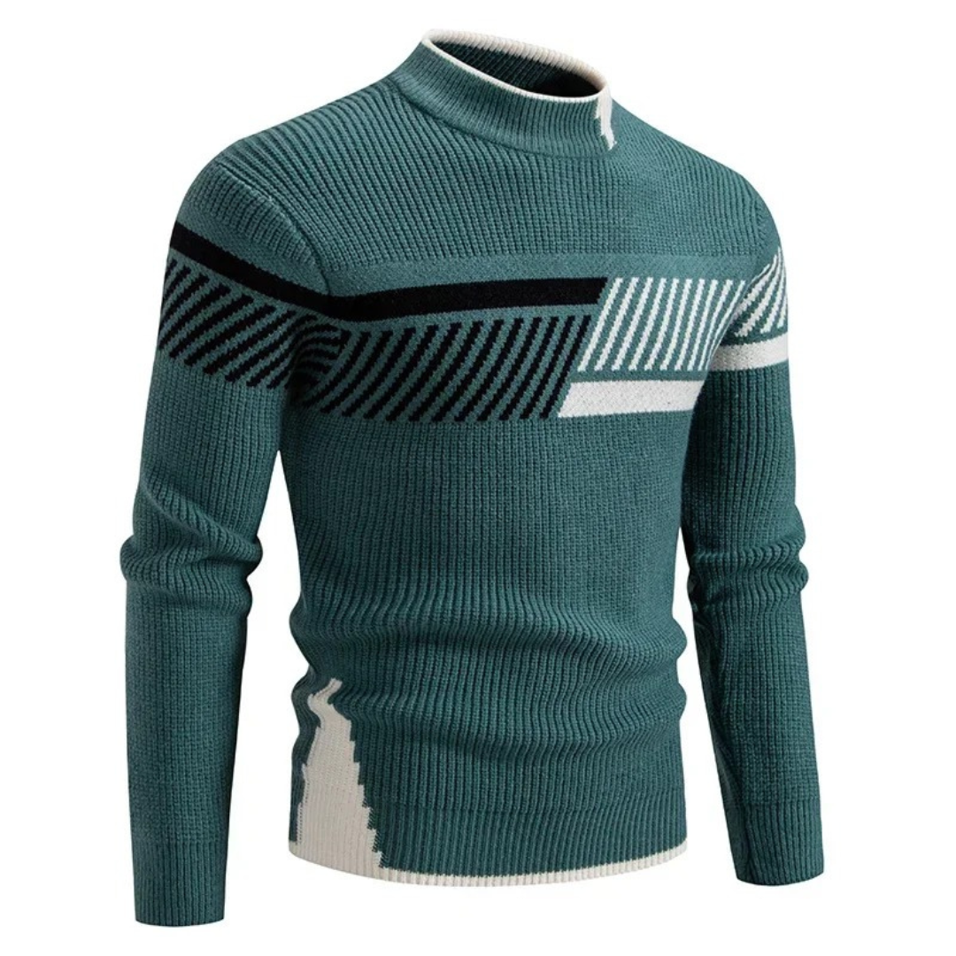 Pull-over homme à manches longues au design géométrique