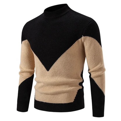 Pull-over homme à manches longues au design géométrique