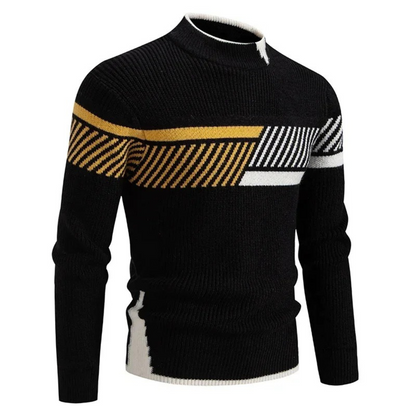 Pull-over homme à manches longues au design géométrique