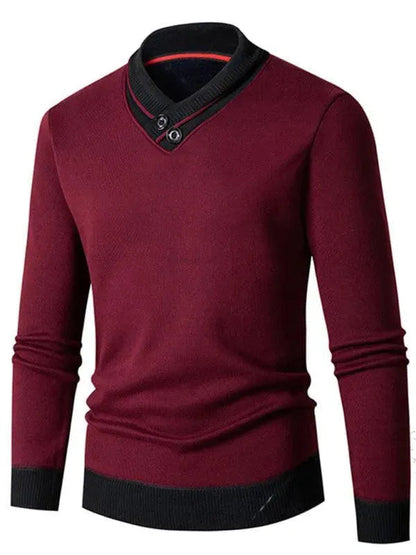 Pull homme coupe ajustée col V moderne