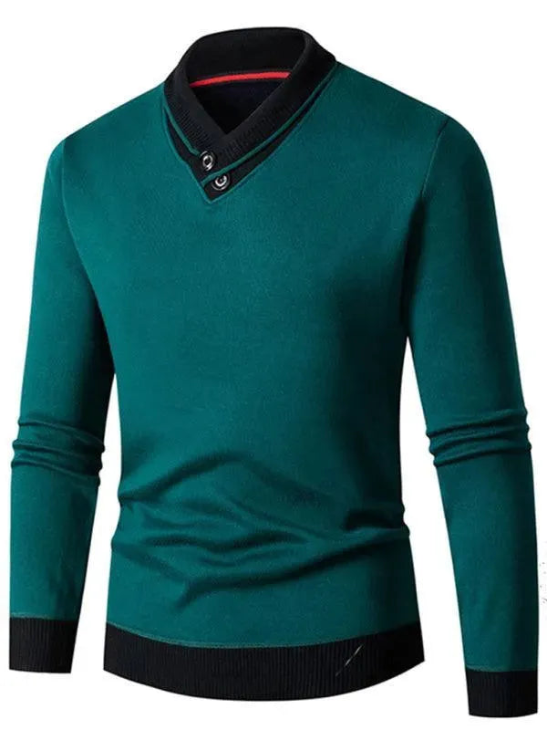 Pull homme coupe ajustée col V moderne