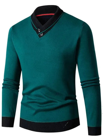 Pull homme coupe ajustée col V moderne
