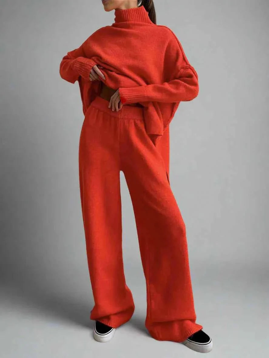 Ensemble de tricot avec col montant et pantalon de jogging