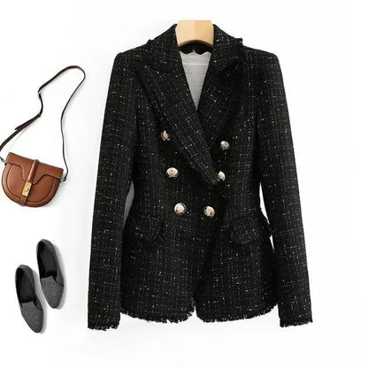 Blazer en tweed élégant pour femme - Décontracté chic