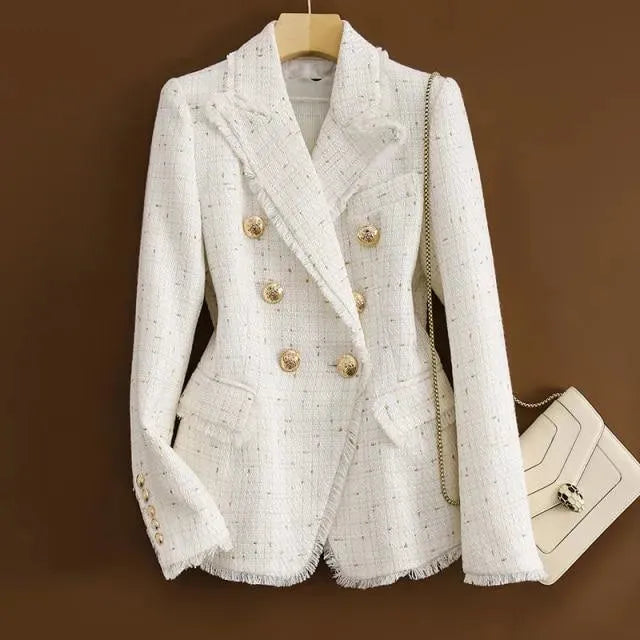 Blazer en tweed élégant pour femme - Décontracté chic