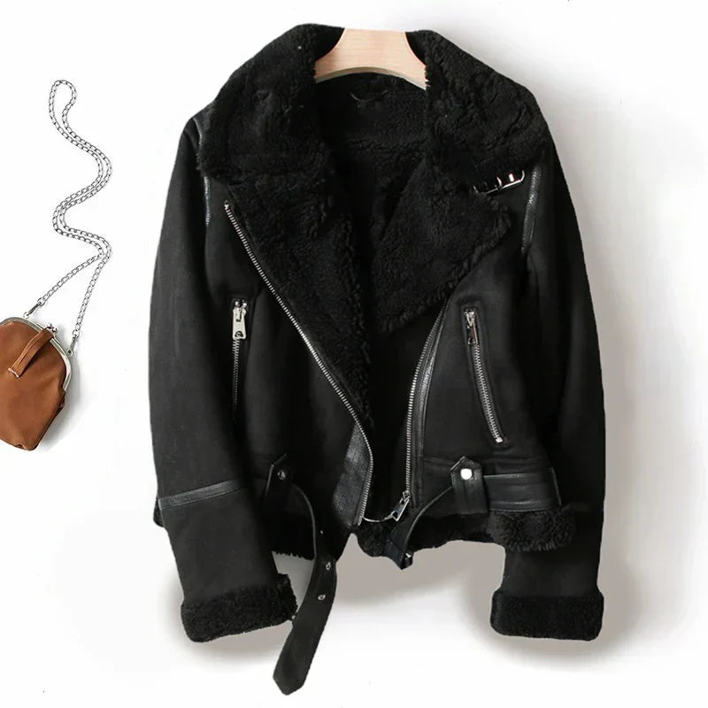 Blouson bombardier polaire chaud style Sherpa