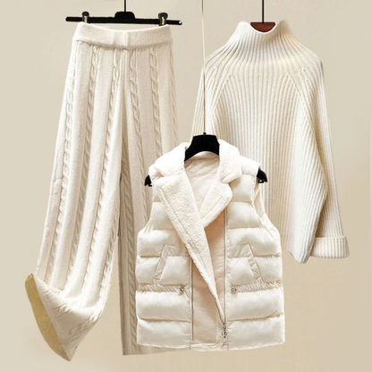 Ensemble tricoté élégant 3 pièces pour femme