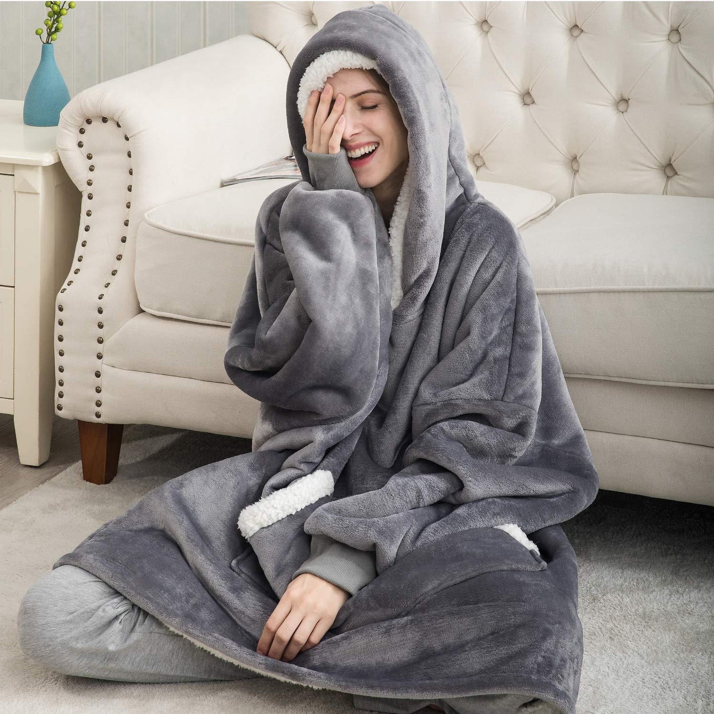 Sweat à capuche polaire unisexe chaud