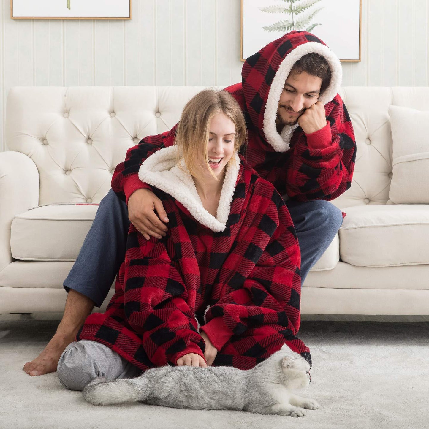 Sweat à capuche polaire unisexe chaud