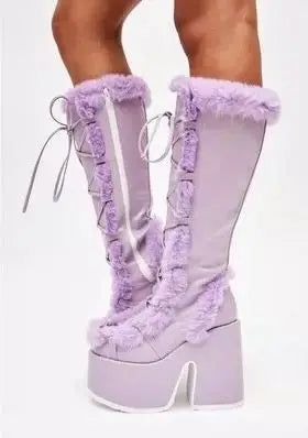 Bottes d'hiver pour femme, bottes de neige compensées
