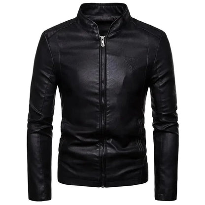 Modische Lederjacke Slim Fit Stil - IdealeKleiden