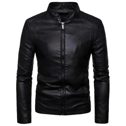 Blouson en cuir slim fit à la mode