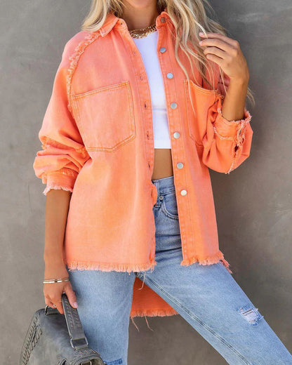 Veste en jean tendance style patchwork