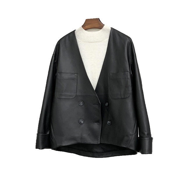 Blouson en cuir élégant pour femme moderne