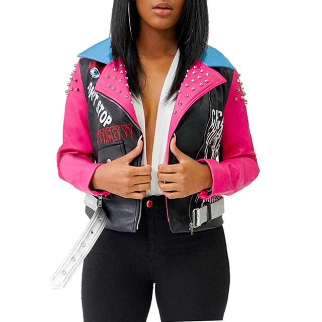Veste pour femme fuchsia à imprimé saisissant