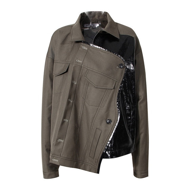 Veste asymétrique pour femme Style tendance
