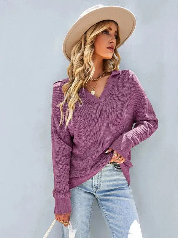 Haut de polo élégant pour femme aspect cachemire