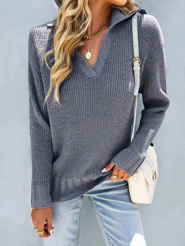 Haut de polo élégant pour femme aspect cachemire