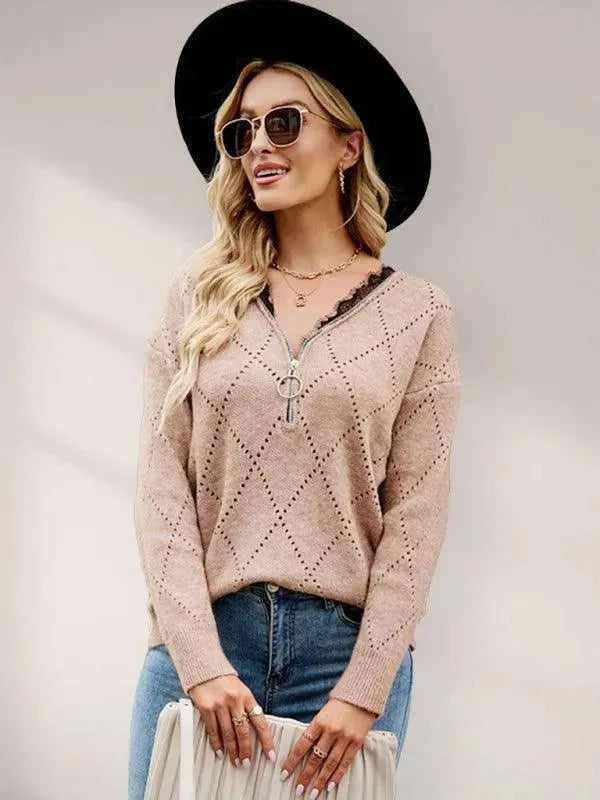 Haut élégant pour femme | Pull à fermeture éclair moderne