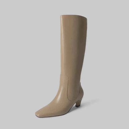 Bottes femme cuir véritable bout pointu