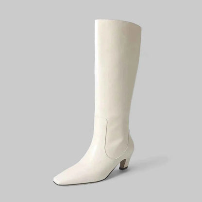 Bottes femme cuir véritable bout pointu