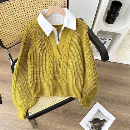 Pull tricoté rétro pour femme style vintage