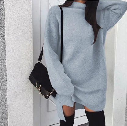 Robe pull oversize col roulé