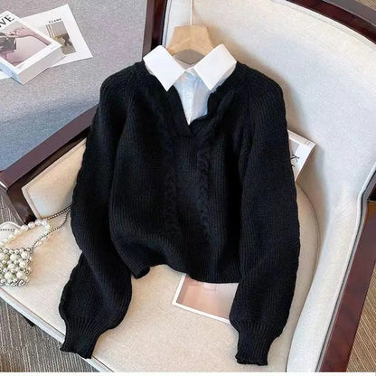 Pull tricoté rétro pour femme style vintage