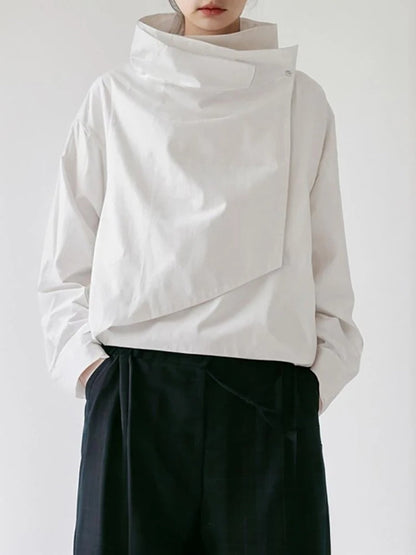 Veste longue élégante pour femme à col montant décontractée