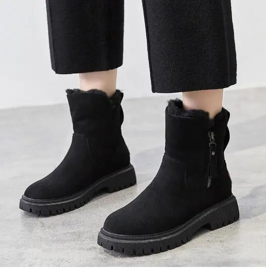 Bottes d'hiver pour femmes en coton chaud