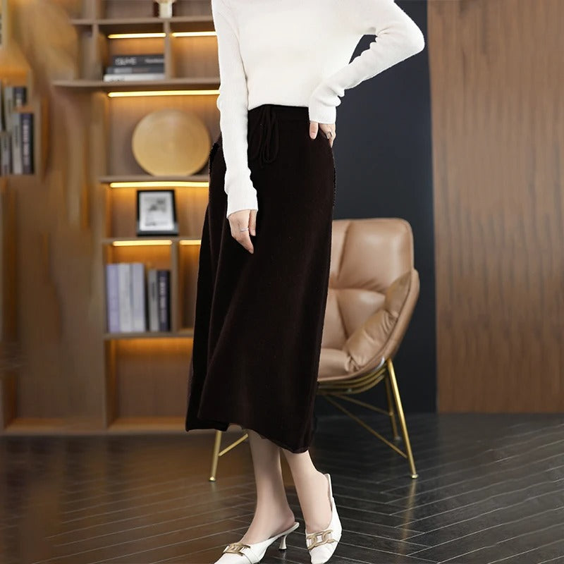 Jupe d'hiver femme laine coupe slim