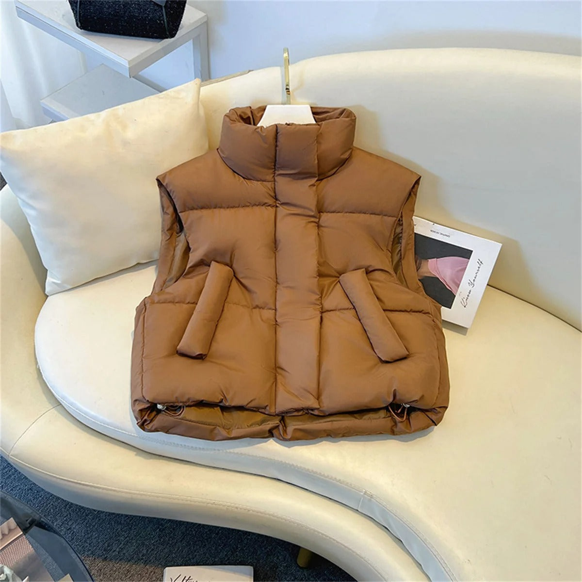 Gilet matelassé femme chaud élégant long