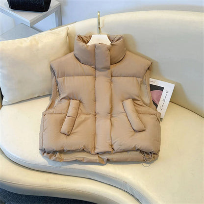 Damen Steppweste Warm Elegant Lang - IdealeKleiden