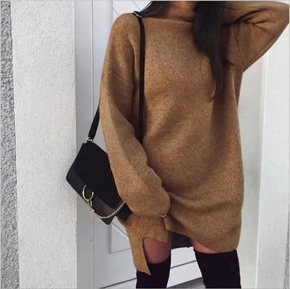 Robe pull oversize col roulé