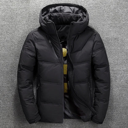 Herren Winterjacke Kapuze Reißverschluss Isoliert - IdealeKleiden