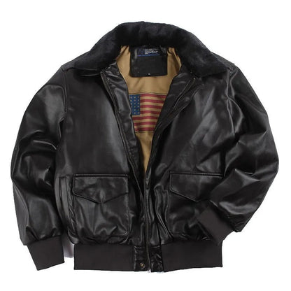 Blouson en cuir homme Hiver Chaud Élégant